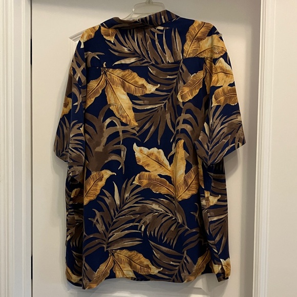 Caribbean Men's Casual Button Down Shirt - Blue and Tan Size 3XB - Picture 2 of 9